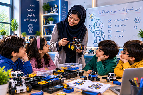 اولین جلسه تدریس رباتیک برای کودکان