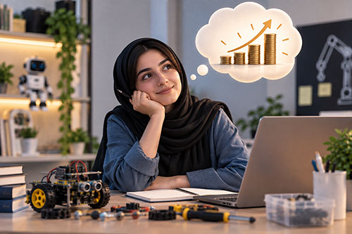 درآمد مربی رباتیک در ماه و تدریس کلاس رباتیک